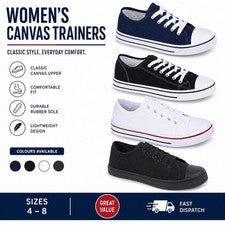 Zapatos de salón informales de lona con cordones para damas niñas 4 colores cómodos