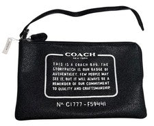 Bolso sin asas Coach Storypatch insignia muñeca NUEVO cuero negro para mujer