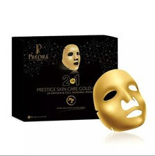 MASCARILLA FACIAL DORADA 2 en 1 PRESTIGE SKIN CARE | 16 MASCARILLAS DE RENOVACIÓN CELULAR Y OXÍGENO
