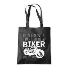Grow up to be a Biker Tote Shopping Beach Shopper Bag