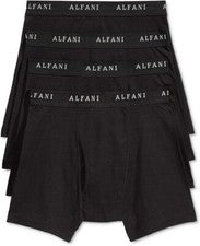 Paquete de 4 calzoncillos boxer negros pequeños Alfani para hombre
