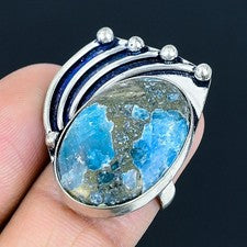 Anillo de joyería de plata esterlina 925 hecho a mano con piedras preciosas...