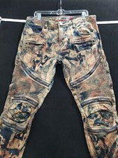 Pantalones de mezclilla Dstrkt para hombre talla W36/L32 estilo tinte rojo blanco azul