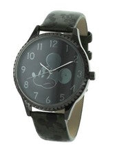 Hombre Casual DISNEY Mickey Mouse Reloj Correa Cuero Verde, Estuche Negro MK5239BXL