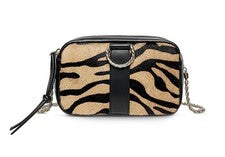 Bolso Bandolera LOEFFLER RANDALL Mujer Chiara Estampado Tigre Negro Multi Nuevo con Etiquetas