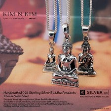 Collar Colgante Buda ✔️Estatuas de Buda✔️Buda Sentado✔️Plata Sólida✔️Calidad