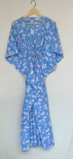 Vestido largo caftán estampado a mano 100 % algodón 100 % sin tarifas✅0 % cargo KF-182*