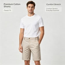 Pantalones Cortos Carga Para Hombre Algodón Informales Pantalones Cortos Estilo Calce Recto Pantalones de Cinco Bolsillo