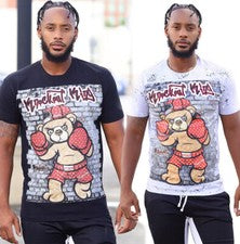 Moda Para hombres Cuello Redondo Estampado Knockout King Moda Camiseta