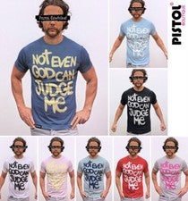 Camiseta de moda Pistol Boutique para hombre cuello redondo NI SIQUIERA DIOS PUEDE JUZGARME cita