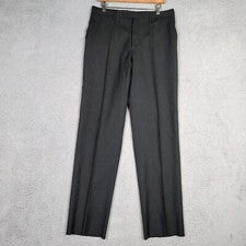 Pantalones de vestir Michael Kors para hombre 40x33 negros frente plano pierna recta nuevos con etiquetas