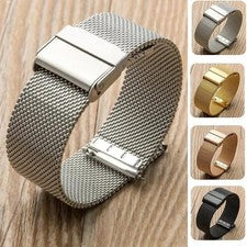 Correa de reloj de malla milanesa de acero inoxidable premium 12/14/16/18/20/22/24 mm