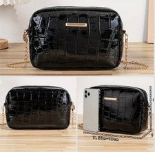 NUEVO Bolso Bandolera Mujer Patrón Cocodrilo Moda Negro”