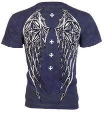 Camiseta para hombre Archaic by Affliction Stone Ranger Wings Cross Biker