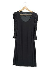 Vestido de cóctel s.Oliver negro talla 38 manga fruncida elegante mujer