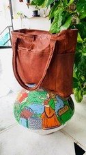 Bolso hecho a mano de cuero de cabra genuino confiable para mujer