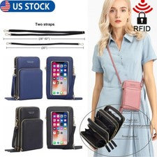 Bolso Bandolera Pequeño para Teléfono Celular Cartera Grande Pantalla Táctil Mujer Cartera Bolso de Mano