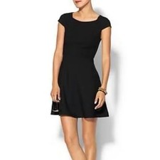 NUEVO SIN ETIQUETAS 4 Tahari Arthur S. Levine Negro Mini Vestido Mangas Gorra Formal Para Mujer’s