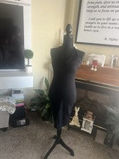 Moda Nova Para Mujer Negro Acanalado Bodycon Mini Vestido Talla S Pequeño Nuevo Sin Etiquetas