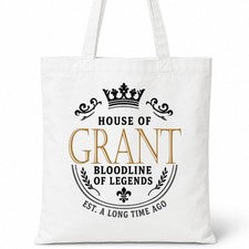 Bolso de Mano de Algodón GRANT Casa del Apellido Idea de Regalo