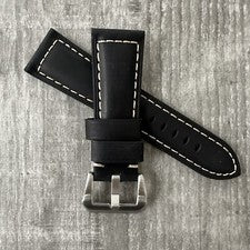 Correa de reloj de cuero negro de 26 mm para relojes OFFICINE PANERAI PAM