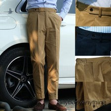 Pantalones rectos cintura alta con hebilla de París vintage para hombre pantalones Gurkha