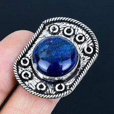 Anillo de joyería de plata esterlina 925 hecho a mano con piedras preciosas d...