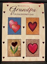 Tarjeta de felicitación del abuelo feliz día de San Valentín con sobre