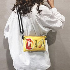 Bolso Bandolera Divertido De Patatas Fritas Bolsa De Lona Para Mujeres Moda Mini