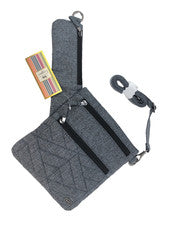Bolso Bandolera Mujer Legacy Gris Jaspeado Patrón Acolchado Viaje Bolsillos Nuevo con Etiquetas