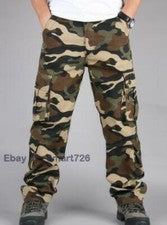 Moda Para hombres Camuflaje Exterior Algodón Carga Pantalones Trabajo Informales Pantalones Largos