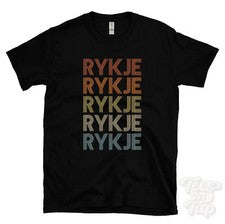 CAMISETA RYKJE ESTILO RETRO REPETIDO Hombre y Mujer Novedad Genial Nombre Regalo