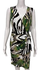Vestido ceñido al cuerpo Worthington para mujer sin mangas con cuello en V diseño multicolor talla S