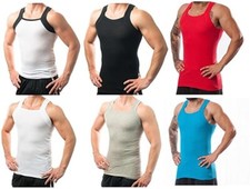 Paquete de 6 camisetas sin mangas estilo unidad G corte cuadrado Different Touch para hombre