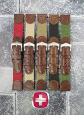 Nueva correa de cuero del ejército suizo de 19 mm correa de reloj de nailon marrón Wenger 19 mm I