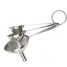 Juego de embudo 3 en 1 acero inoxidable diseño compacto para cocinas pequeñas y para