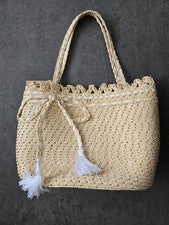 Bolso de mano para mujer Eric Javits Squishee St. Tropez tejido a mano NUEVO