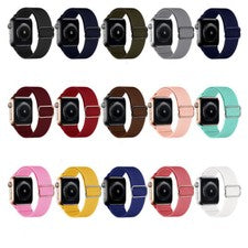 Correa de reloj trenzada de lona de nailon para Apple Watch Series 6 5 4 3 2 1 SE