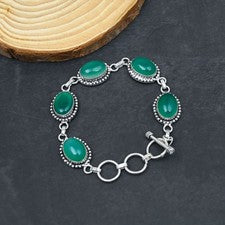 Pulsera de joyería de plata esterlina 925 hecha a mano con piedras preciosas ...