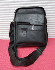 BOLSO BANDOLERA DE CUERO NEGRO MULTI BOLSILLO CREMALLERA BOLSO COMPACTO PARA HOMBRE 🖤👜🔥