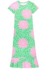 Vestido para mujer - Vestido floral estampado - Pequeño - Rosa verde brillante