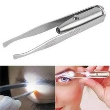 Pinza Portátil con Luz LED Depilación Cejas Belleza Maquillaje Herramientas