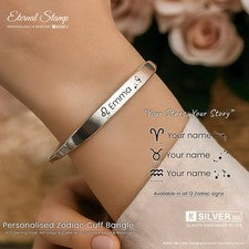 Brazalete de plata 925 con constelación del zodiaco personalizado para mujer✔️