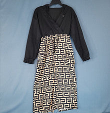 Moda Noma Para Mujer Vestido Con Capucha Manga Larga Bolsillos Carga Negro/Tostado Talla 6