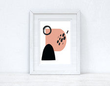 Impresión abstracta de 5 colores rosa melocotón y negro decoración de pared para el hogar