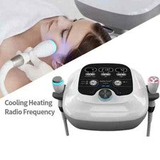 Máquina facial enfriamiento calefacción RF removedor de arrugas estiramiento facial masajeador facial