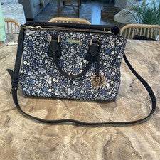 Nuevo Bolso MICHAEL KORS Para Mujer Camille MK LG Cartera Floral Azul Marino Dorado