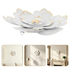 Decoración de Pared Espejo Colgante Moderno Floral Escultura Arte Metal