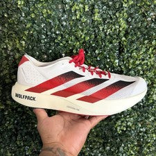 Zapatos para correr Adidas para hombre talla 13 Adizero Evo SL NC State bajos blancos rojos JQ4571