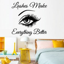 Pegatina de pared de PVC para pestañas extraíbles cita para ojos hágalo usted mismo calcomanía para el hogar mural decor